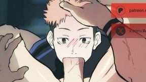 ANIMATED GAY - SUKUNA face fuck Yuji&#039;s mouth