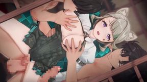 原神リネットか複数人に乳揉まれ攻められる3dエロアニメーション(りねっとpart3genshin Lynette Gangbang.琳妮特群交)