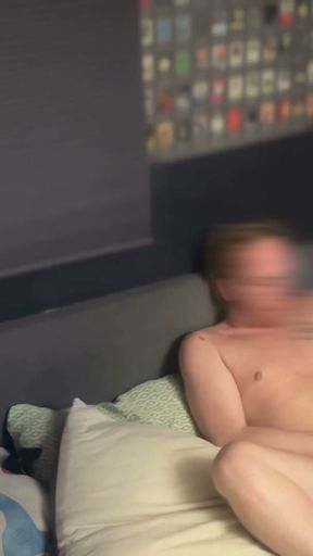 Sexy naked german uncut straight white guy is caught jerking off by the window, punching his balls and cumming solo   Clip 1