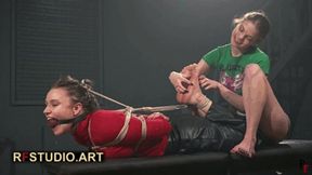 Astrid Hogtied and Tickled by Foxy - Soles and Electro Teasing (FULL HD MP4)