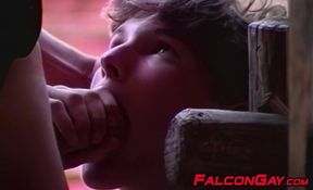 Two plowboy studs are playing dirty with their cocks, unbothered.