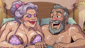 Old Couples in Motel Room Animations