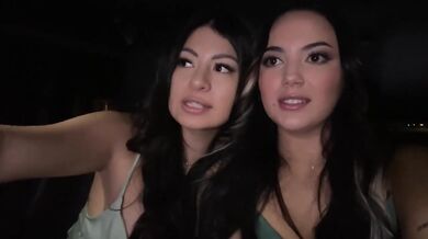 Latina besties ride their Uber driver rough and messy