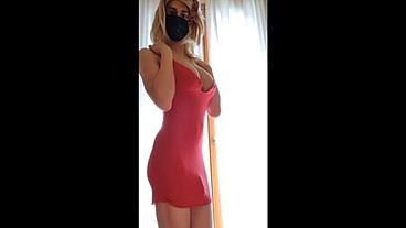 Blonde shemale cumshot