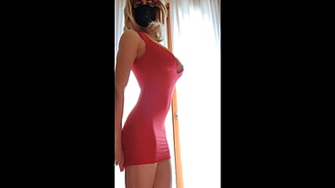 Blonde shemale cumshot