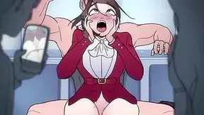 Ebony White Babes Steamy Cartoon Threesome Ride on the Train