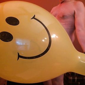 75) Smiley Balloon Jerk-Off -- Will He Pop? -- Balloonbanger