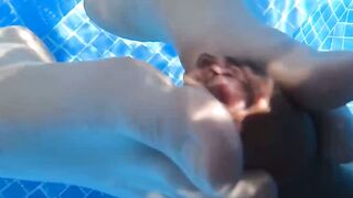 Sultry Serenade by the Pool  Petite Kate Quinn Takes Your Breath Away