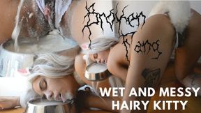 Messy Creamy Kitty: Gulping Milk & Soaking My Hairy Bush Fetish