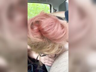 Streetwalker with glasses deepthroats a dick then sucks off every drop of cum after a dude cums in her mouth