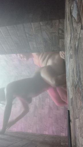 Riding My Cuckold Husband in the Sauna Until Making Him Cum