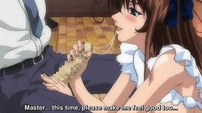Stretta 1 - Busty maid slave gives a wet blowjob at full service maid cafe