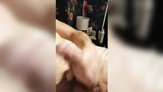 Solo uncut British twink jerks off and cums before bed