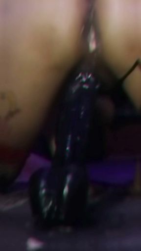 Sissy Playing with BBC Dildo