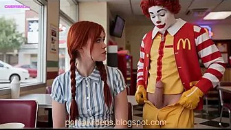 The Clown And The Horny Waitress - AI Generated Public Sex At The Bar