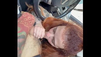 Secret Car BJ and Public Cumwalk - No Panties!