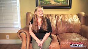 rose curvy redhead coed audition turns into hungry deepthroat swallow!