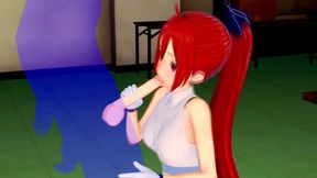 Three-dimensional anime girls get intimate in an Azur Lane x Koikatsu