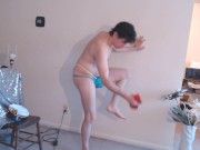 Maolo mega ripped tight buns hunk exposes cock & jerks!