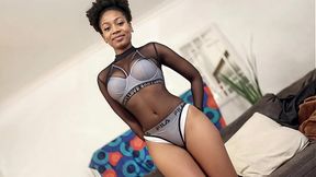 Real Amateur Black Fitness Model Rough Fucked In Homemade Couch Casting