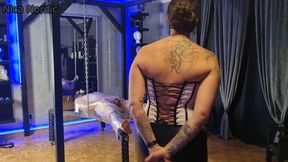 Chaste jerked off in Foil Bondage