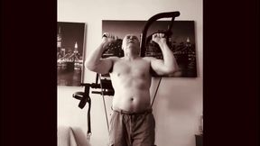 Fit Old Man Masturbating After Workout