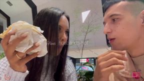 Colombian wife gets fucked hard by her husband in a mall