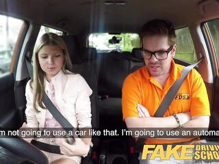 Fake Driving School Hawt and lonely blond Russian screwed