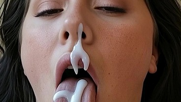 Horny Canadian Slut Gets Fucked Hard And Opens Wide for a Thick Load of Cum Her Tongue - AI BABE - VANESSA BODY