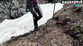 Outdoor MOUNTAINSIDE passionate fuck and FACIAL cumshot