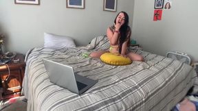 Humping My Pillow And Edging Myself To Porn Until I Have A Body Shaking Orgasm