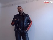 Cigar smoking humiliation in my full leathers preview