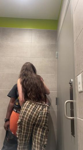 Interracial Lesbian Amateurs Have Fun In Restaurant Bathroom
