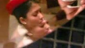 Emirates Airline exotic hostess gives me some head at the hotel