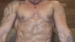 Public sauna sweat and strip to nude