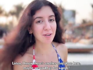 Beach Club Hotty Picks Up a Man and Screws Him in a Public Locker Room