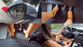 Pedal pumping with sweaty feet after shopping (small version)