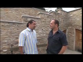 Stunning bitch with big boobs gets double penetrated and creampied