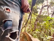 Slow Motion Pee With pre-cum in Nature