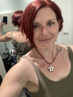Topless Mom Flaps Her Tits and Shows Off Her Hairy Pussy at the Airport