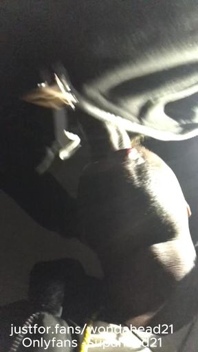 BBC Worship at Night: Risky Public Blowjob & Throat Fuck