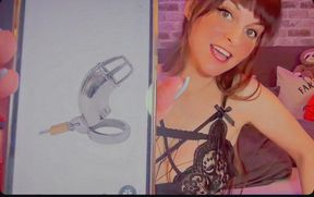 Topless Princess makes you her locked & leaking chastity caged boy toy until I say so....🔐