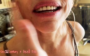 Blonde Axell Licks Ass, Sucks Cock, Takes a Shower of Gold
