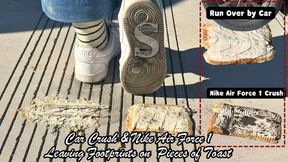 Car Crush & Nike AF1 Leaving Footprints on Pieces of Toast