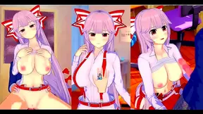 Touhou Fujiwara Beni Rubs Her Big Boobs & Gives Hand Job In 3D Hentai Eroge Scene