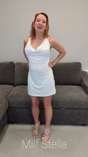 White Slip Dress &amp; Gold Heels Try On