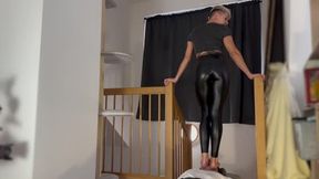 Domme Ruslana From Ukraine Stand On And Foot Slaps Face Of Her Slave - HD 1920x1080
