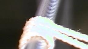 ”Young babe moans while teased with whipping by stud”