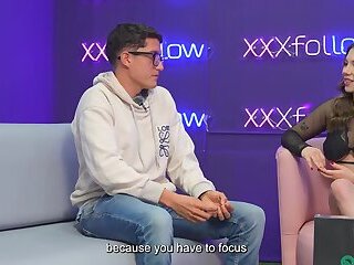 Shy BIG COCK Pipeboy SEXMEX Porn Mansion winner fucks little Colombian in XXXfollow Sessions #5