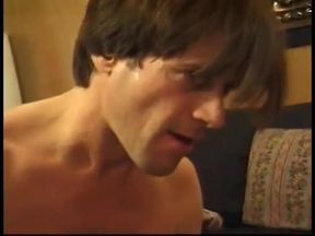 Slutty chick in mesh gets ass fingered and fucked on couch